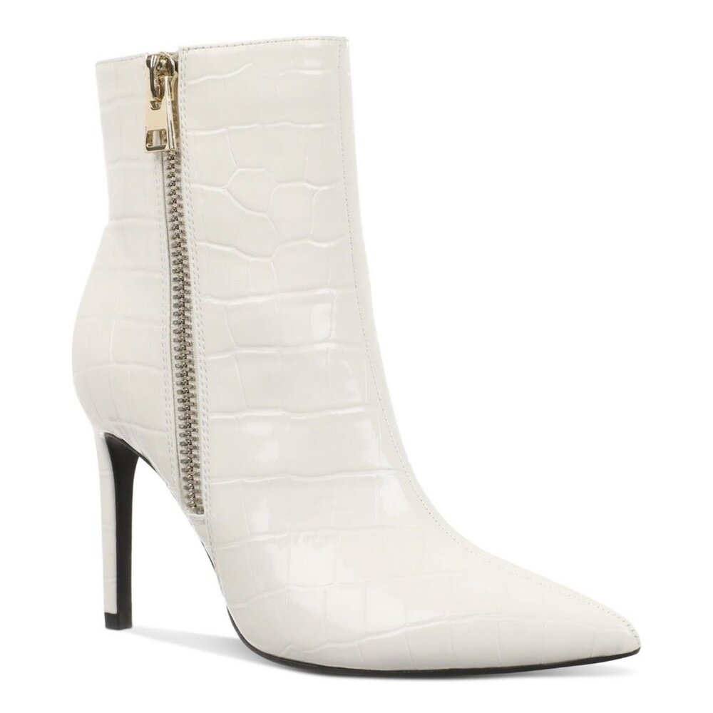 I.N.C. International Concepts Womens Sarishaa Booties White Croc Size 10M NIB